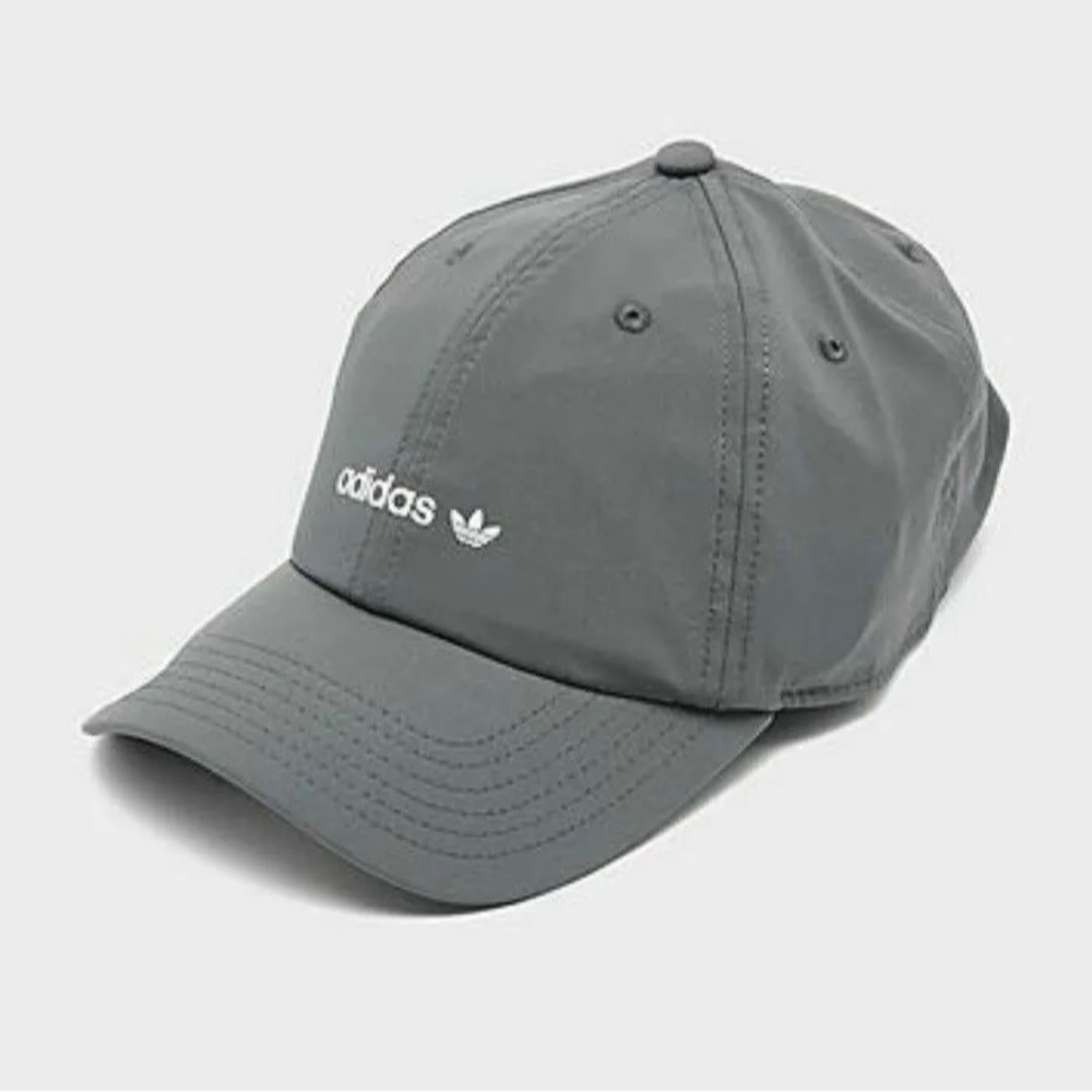 New Adidas Originals OG Relaxed Edge Taping Adjustable Strapback Hat Cap Gray